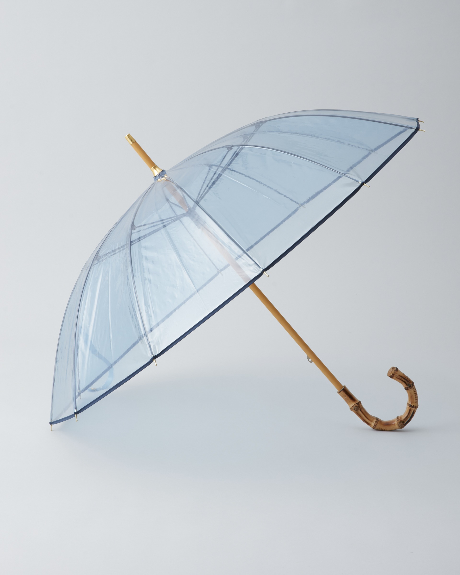 ◆新品　トラディショナルウェザーウェア バンブー クリア ビニール雨傘 ブラウン